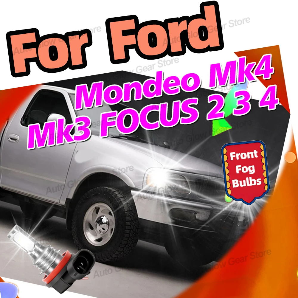 2x H11 H8 Led الضباب الخفيف 6000K H16JP H9 سيارة لمبة مصباح 12 فولت لفورد مونديو Mk4 Mk3 فييستا التركيز 2 3 4 C-Max S-Max 2006-2018 الحارس #1