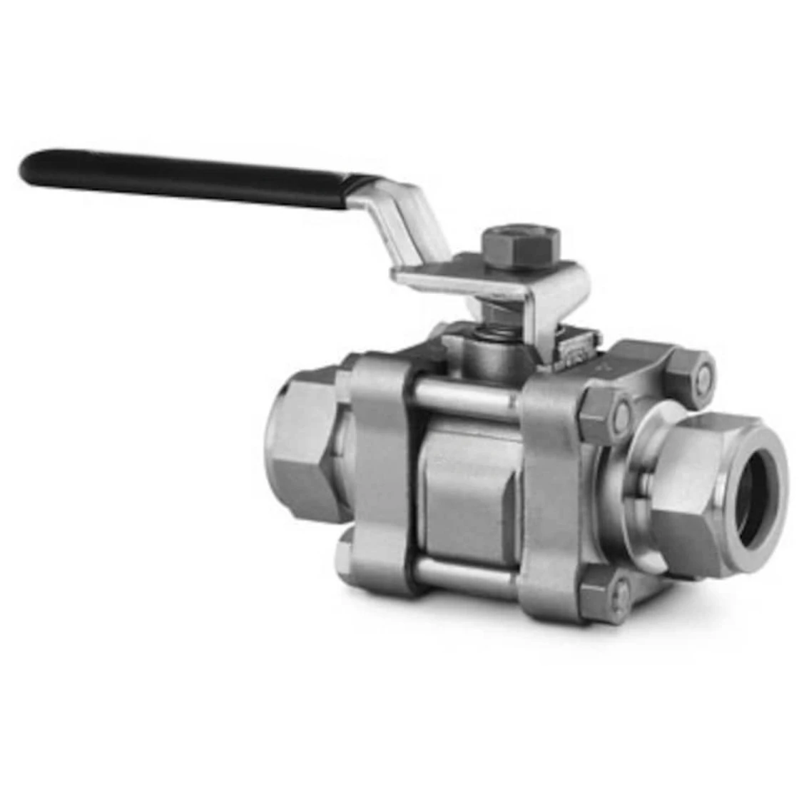 SS-63TS8 Stainless Steel 3-Piece 60 Series Ball Valve 0.406in.1/2in. Tube Fitting