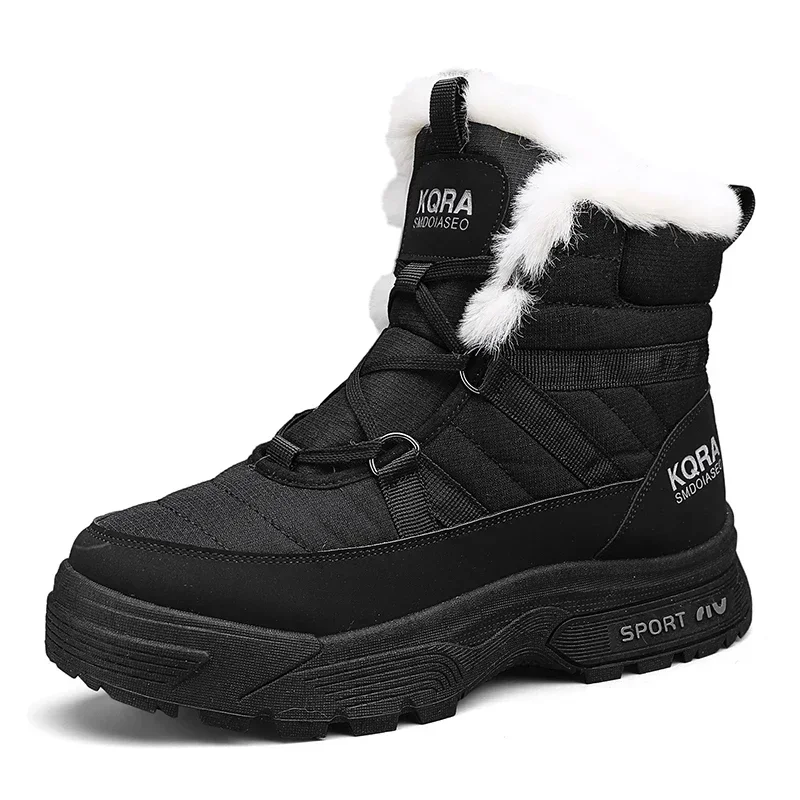 Baskets de moto montantes pour hommes, bottes de neige d'hiver, chaussures de plein air pour hommes, bottes de rinçage chaudes, mode punk, nouveau