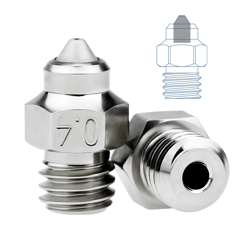 

MK8 Bimetallic MY nozzle Heat-resistant Quench hardened steel 0.4mm 0.6mm 0.8mm Nozzle For Ender3/V2 CR10 Ender5