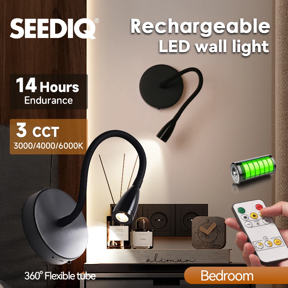 

Wireless Wall Light Sconces Battery Operated with Remote Control Magnetive Rechargeable Interior Wall Sconce Black LED Wall Lamp