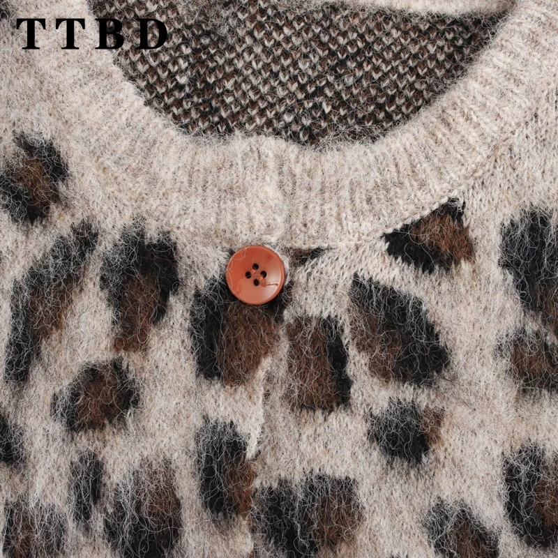 TTBD 2024 Autumn Lady Fashion Long Sleeve Knit Jacket Sweater Casual Winter Woman's O-Collar Single-breasted Cardigan Coat Top