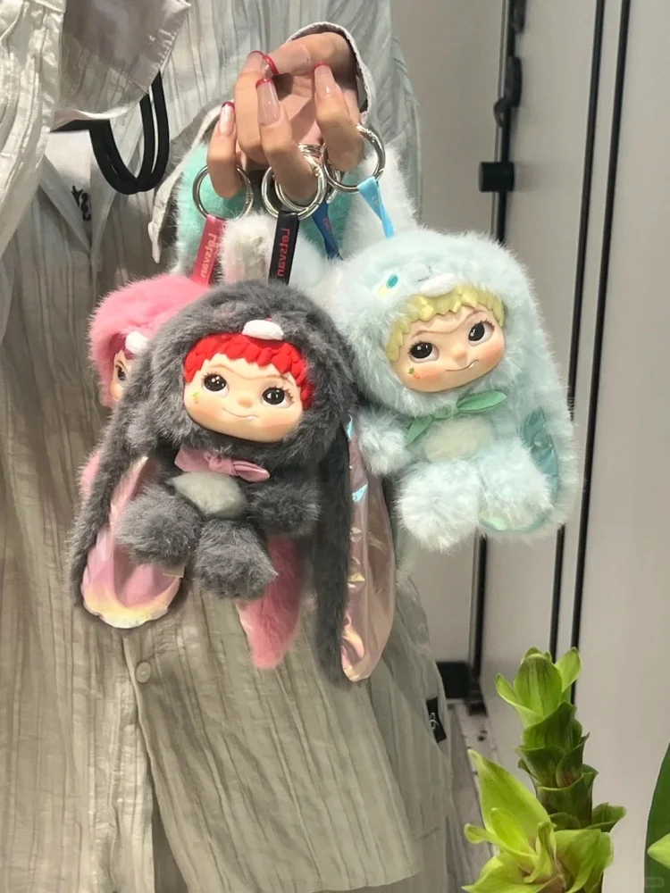 

Original Wakuku Fox And Bunny Blind Box Plush Pendant Vinyl Doll With Laser Ear Cute Kawaii Keychain Anime Figures Girls Gift