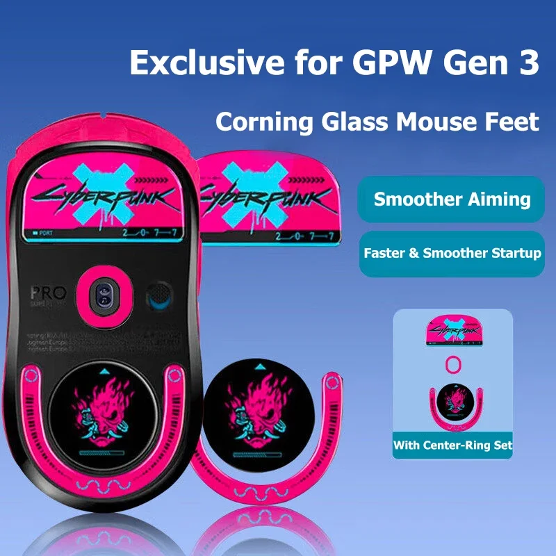 Rounded Curved Edges Mouse Feet Skates Compatible with Logitech GPW 3 Wireless Gaming Mouse Feet Replacement