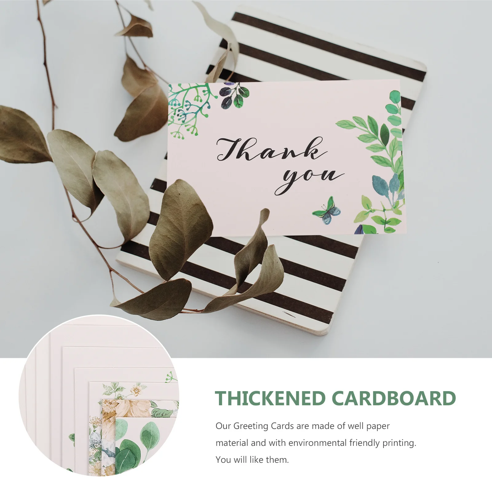 

BUTIFULSIC 12pcs Thank You Cards Thanksgiving Christmas Greeting Card for Anniversary Blessing Leaves Note Paper Xmas Supplies