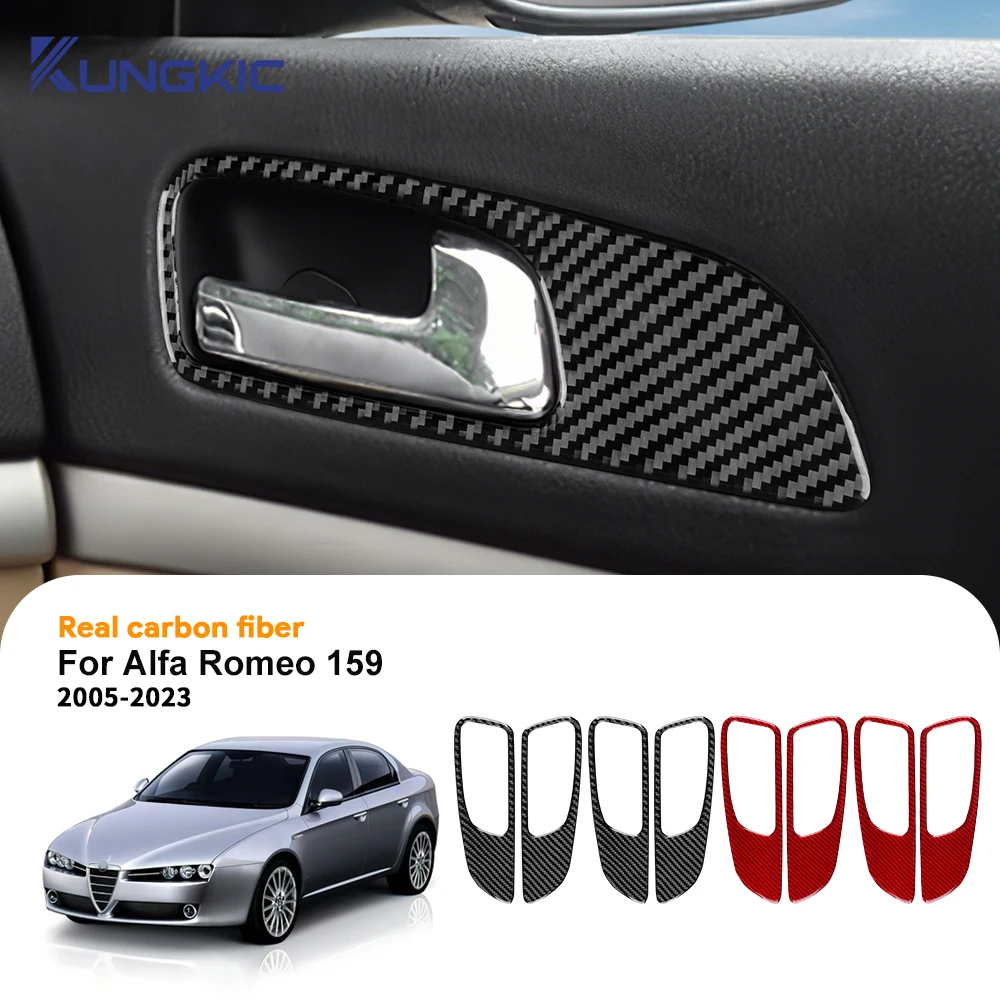 

Soft Carbon Fiber Door Handle Sticker Trim Cover For Alfa Romeo 159 2005-2018 2019 2020 2021 2022 2023 Car Door Interior Sticker