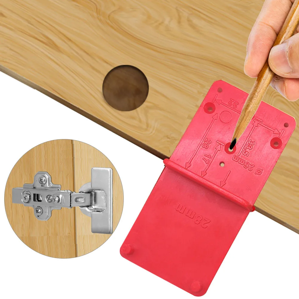 Scharnierloch-Bohrführung, Positionierungsmarkierungsschablone, 26/35/40 mm, Scharnier-Installationsvorrichtung, Tür, Schrank, Scharnier, Lochsucher, Holzbearbeitung – Detail 1