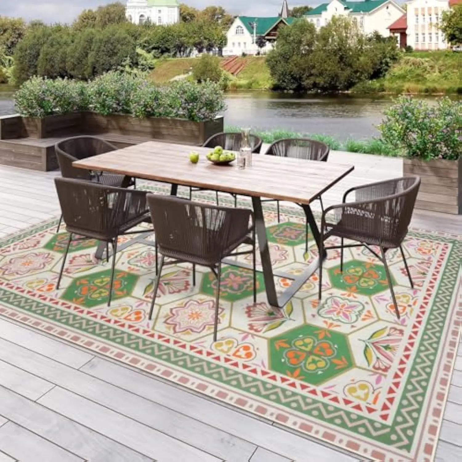 VIKAMA الحديثة الريفية نمط زهرة تقليد الكشمير غسل الظهر السجاد Floormat غرفة المعيشة المنزلي غرفة نوم المطبخ ديكور المنزل #3