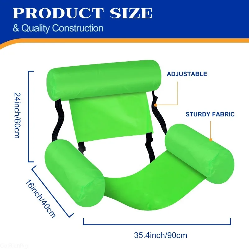 Hamaca Flotante Plegable, Tumbona Inflable para Piscina, Colchoneta Flotante, Cama Reclinable Flotante, Colchón de Aire para Piscina, Accesorios para Piscina