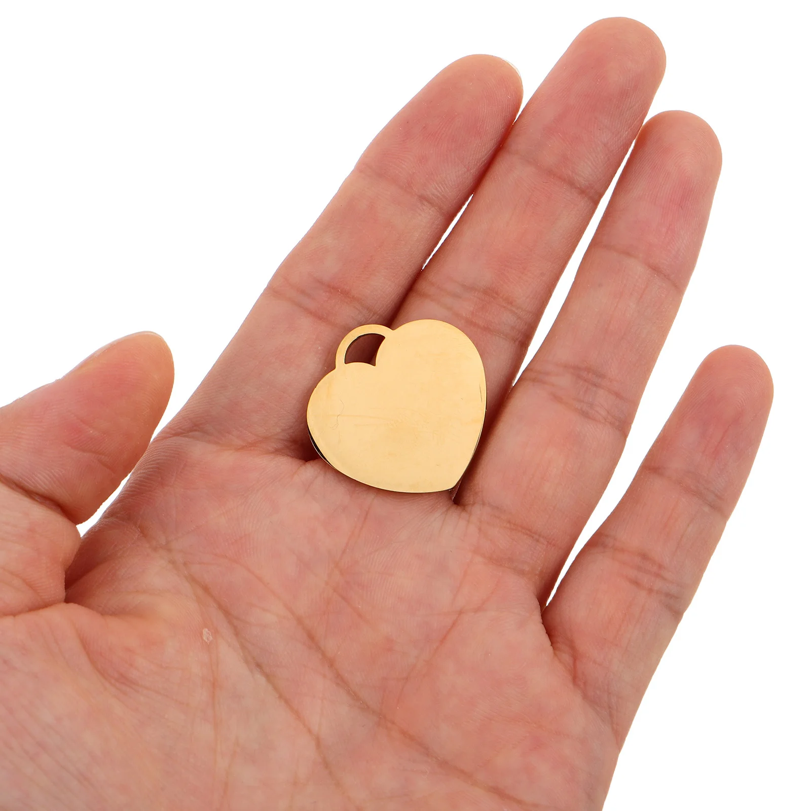 

20pcs Heart Shaped Pendant Charms Stainless Steel Blank Diy Tags For Engraving Necklace Bracelet Jewelry Making Craft Findings