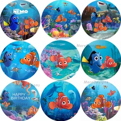 Finding Nemo Round Backdrop Kids Baby Shower Circle Covers Boys Birthday Party Decoration Photography Background