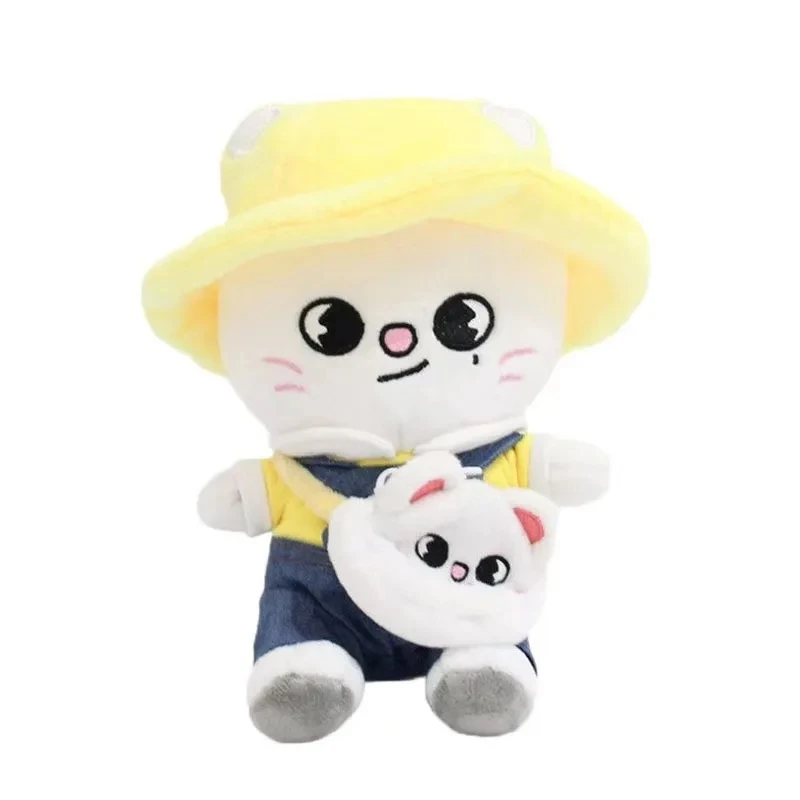 

Spring Kindergarten Stray Kids Cute Plush Sitting Doll with Hat Backpack Doll Children's Gift Kawaii Companion Toy