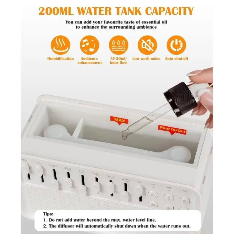 M5TD Wireless Bluetooth-compatible Speaker White Noise Machine Humidifier Relaxation