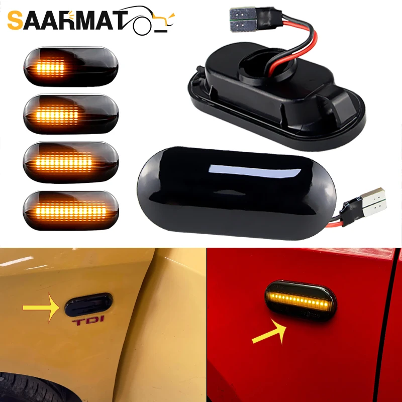2PCS LED Side Marker Lights Turn Signal Lamp For VW Transporter T5/Multivan Caravelle 2003-2015 For Amarok Bora Golf3 4 Sharan
