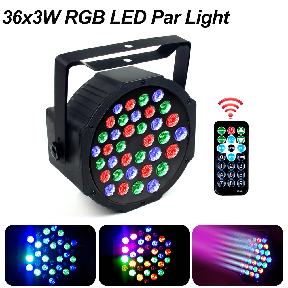 

Диско 36x3 Вт RGB Светодиодный прожектор, сценический прожектор 2 в 1, полноцветный прожектор, освещение для свадьбы, танцев, вечеринки, Рождества, бара, световой эффект