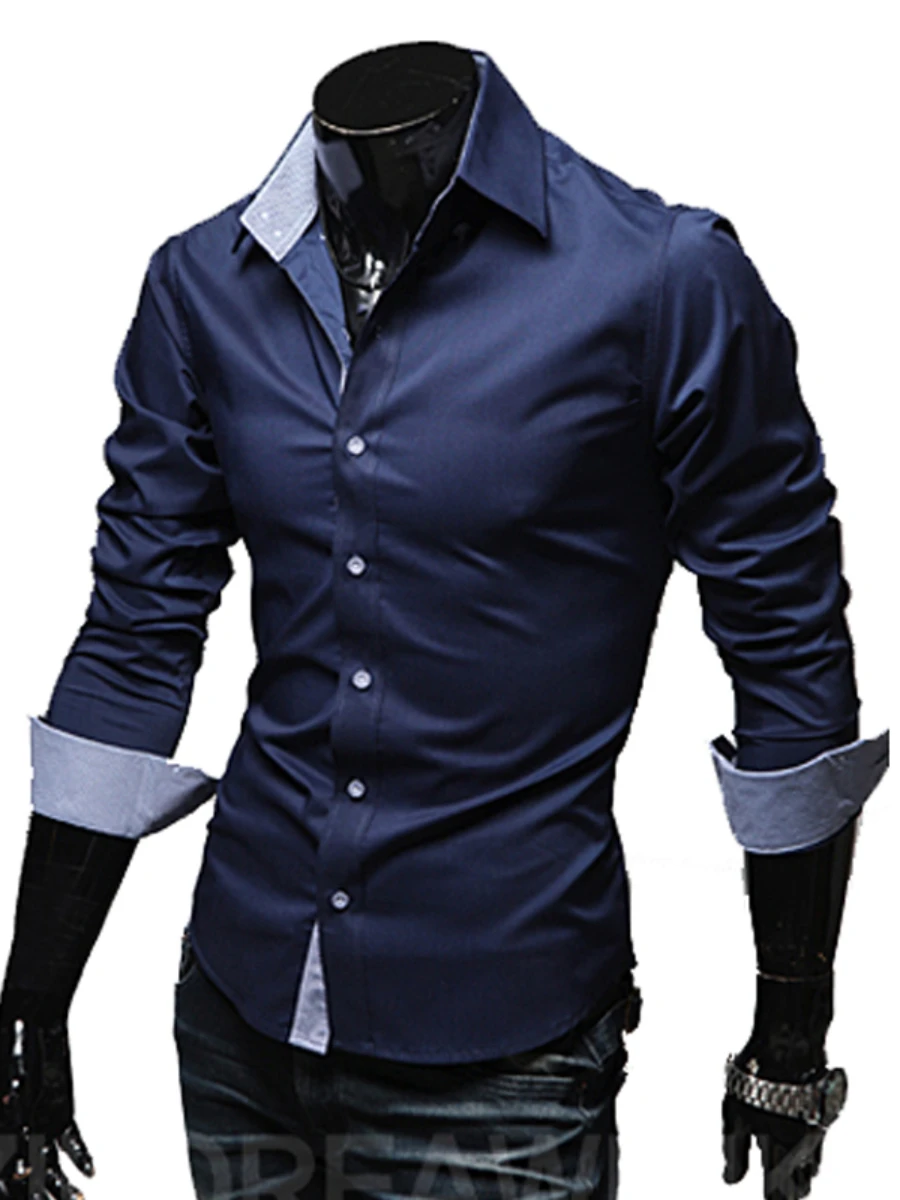Slim Fit Męskie Koszule w Paski 2025 Szare Męskie Koszule w Paski z Długim Rękawem Camisa Odzież Społeczna Chemise Homme Camisas Para Hombre — zdjęcie 2