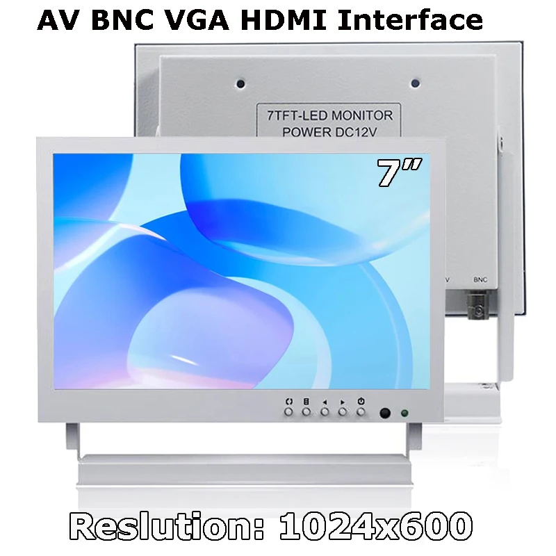 Desktop 7 Inch Small Size Cheap LCD Computer Touch Screen Monitor With Resolution 1024*600 AV BNC VGA HDMI Interface