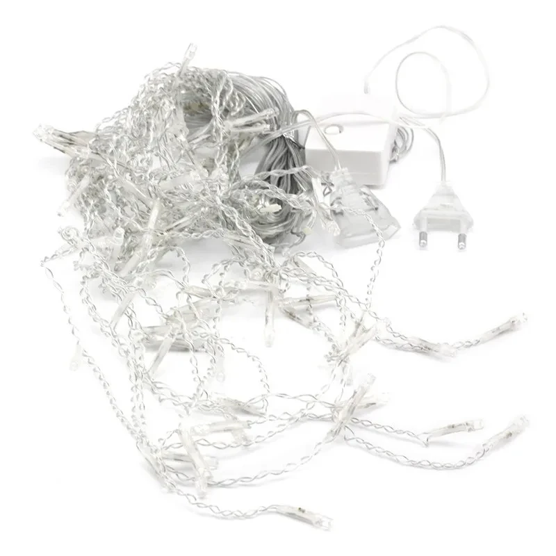 Connectable 5M Droop 0.4M 0.5M 0.6M Icicle String Lights 8 Modes LED Curtain Garland New Year Christmas Tree Wedding Fairy Light