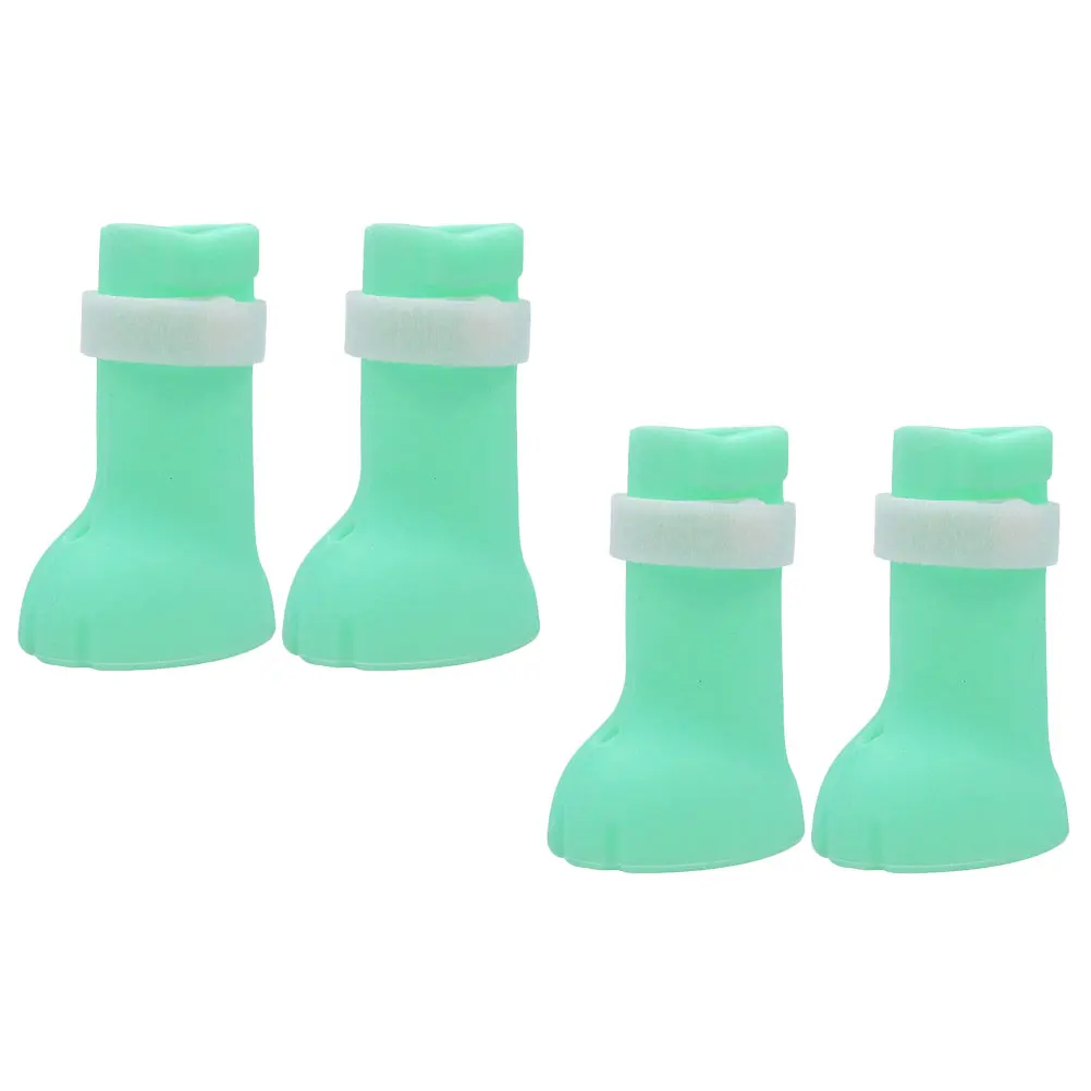 

4 Pcs Cat Shoes Silicone Soft Durable Adjustable Straps Claw Covers Protectors Grooming Supplies Waterproof Bathing