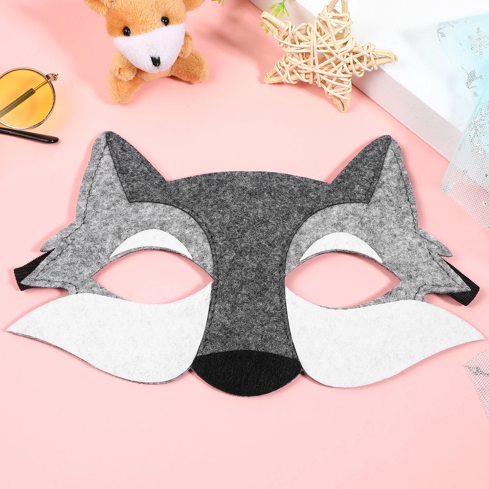 

Sheep Masks for Kids Wolf Head Black Face Cosplay Blindfold Grey Supplies Man Halloween Costumes