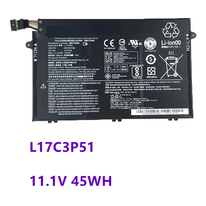 

L17M3P52 Laptop Battery for Lenovo ThinkPad E480 E485 E490 E580 E585 E590 R480 R580 L17C3P51 L17M3P51 01AV445