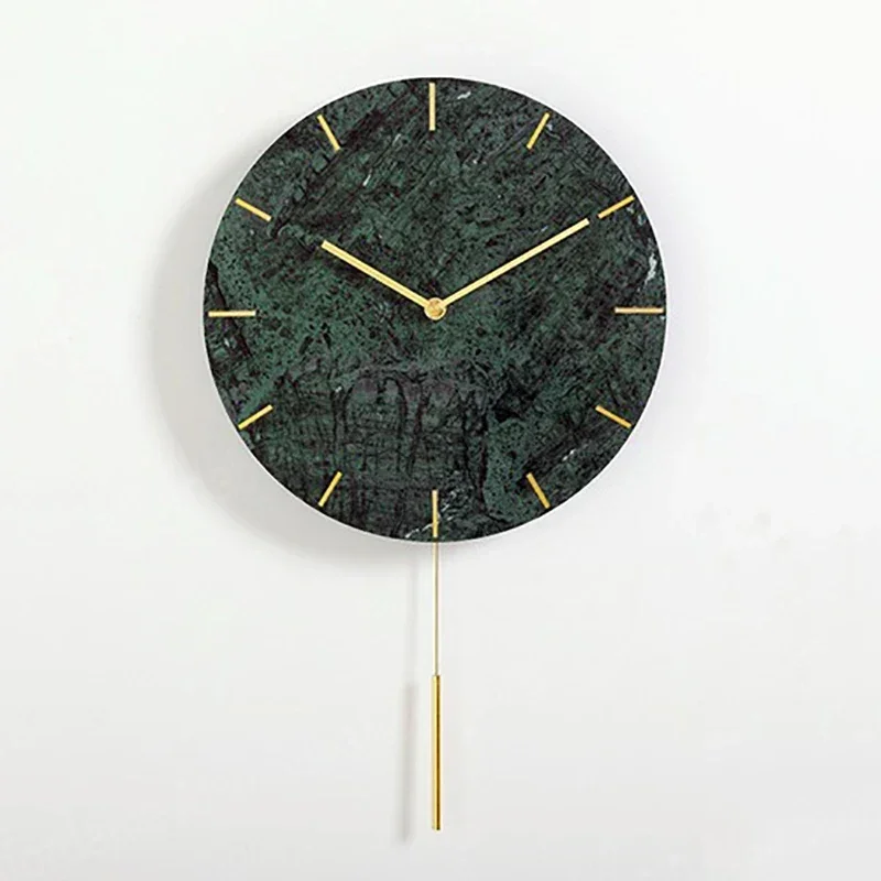 Nordic Large Wall Clock Modern Design Natural Marble Clocks Home Decor for Living Room Luxury Silent Watches Bedroom Decoration