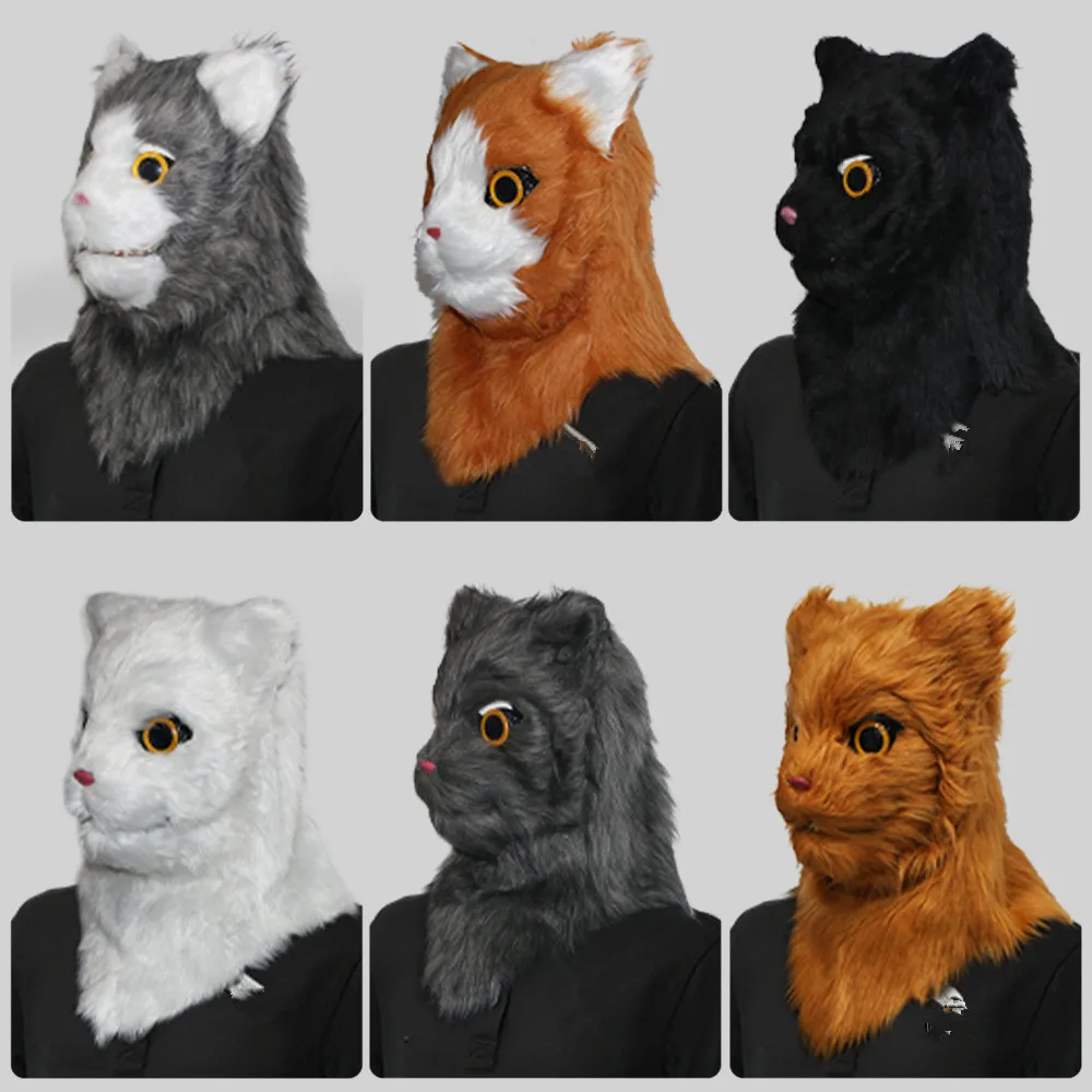 Tierkopfmaske mit beweglichem Mund, Halloween-Kostüm für Maskerade-Partys und Masken-Requisiten – Detail 2