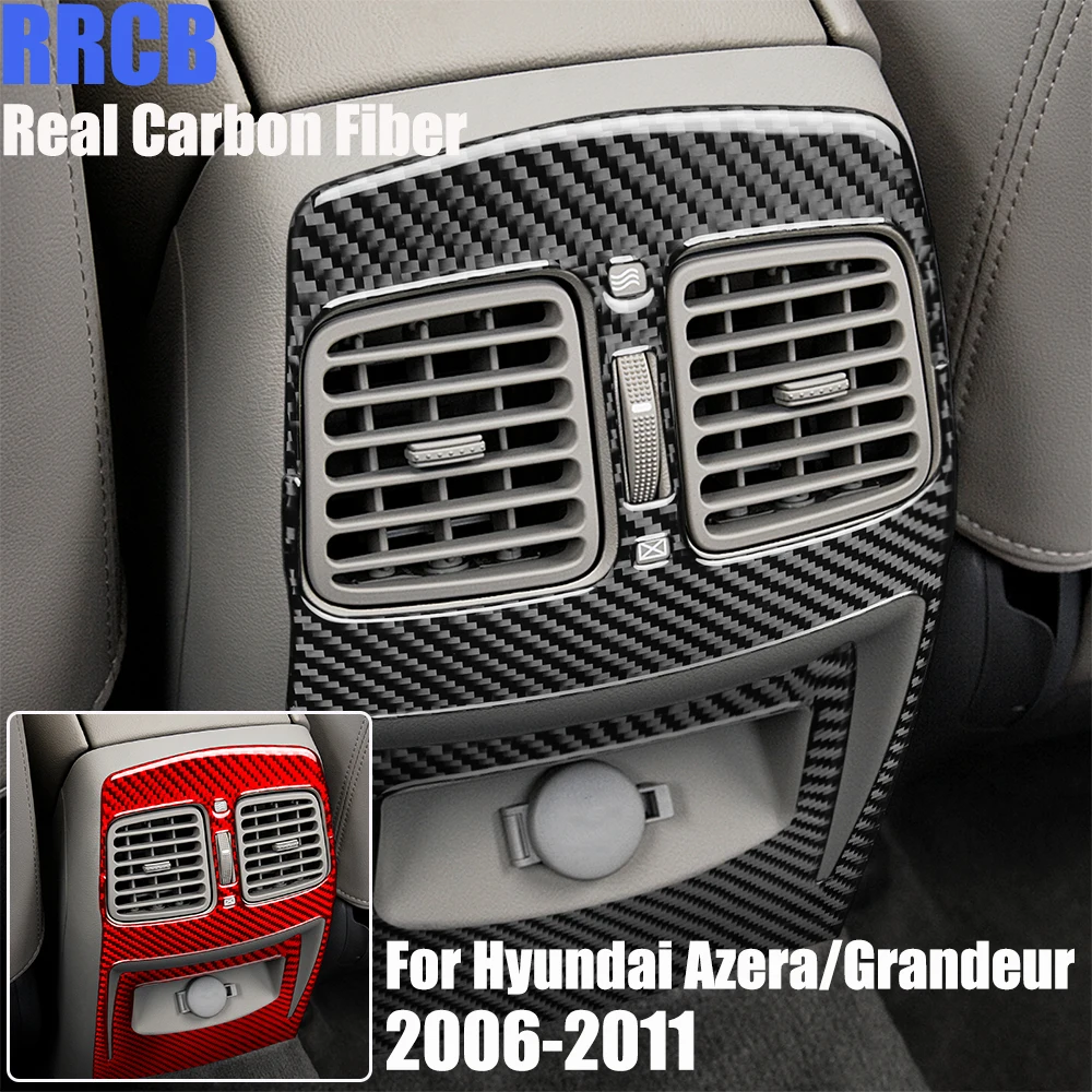 

Real Carbon Fiber Car Accessories Rear Air Vent Trim Cover Soft Sticker For Hyundai Azera/Grandeur 2006 2007 2008 2009 2010 2011