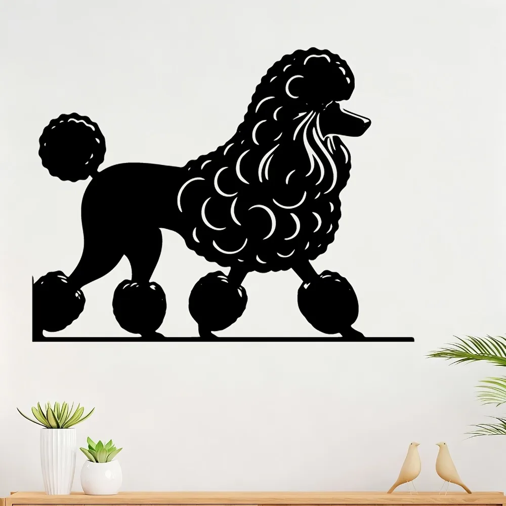 Rustproof Iron Poodle Wall Art Decor, Elegant Dog Design, Ideal Wall Sculpture for Home Yard & Garden Fence