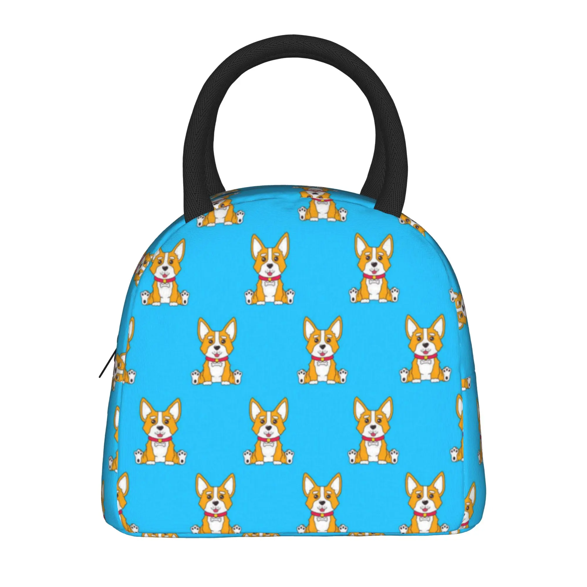 Custom Cartoon Dachshund Dog Pattern Lunch Bag  Cute Lunch Box Travel Convenient Thermal Lunch Bags For Child Cooler Bag