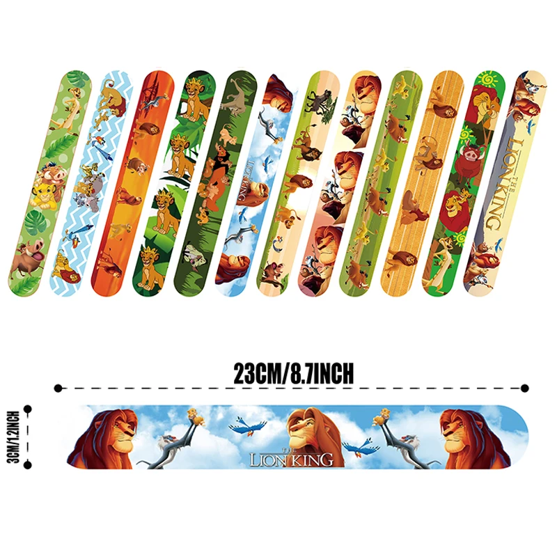 Braccialetti a scatto Disney Lion King - Pinata giocattolo buttino/riempitore per sacchetti da festa Kid Pocket Slap Band regalo per bomboniere di compleanno per ragazze e ragazzi