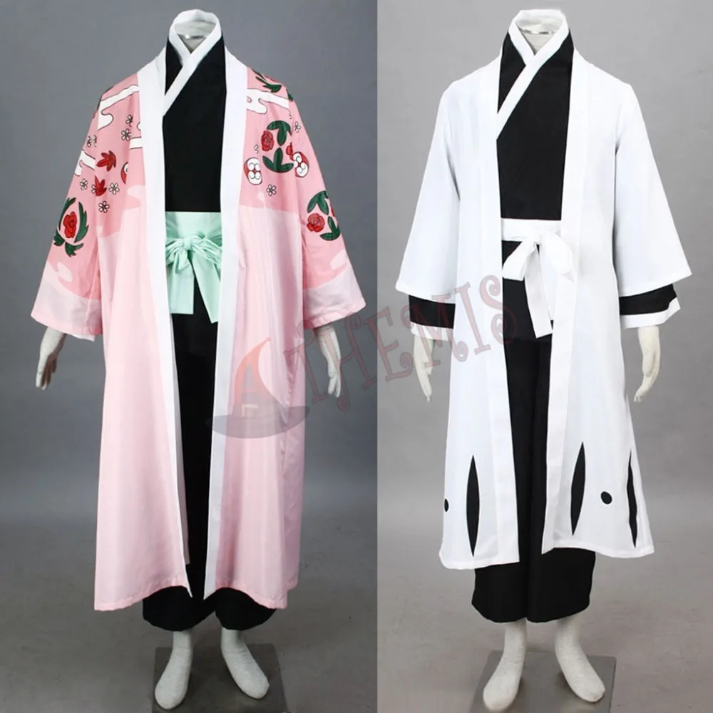 MMGG Bleach Cosplay Kyoraku Shunsui Cosplay Costume Custom Made Unique Printing Robe Outfit Kimono For  Men Plus Size