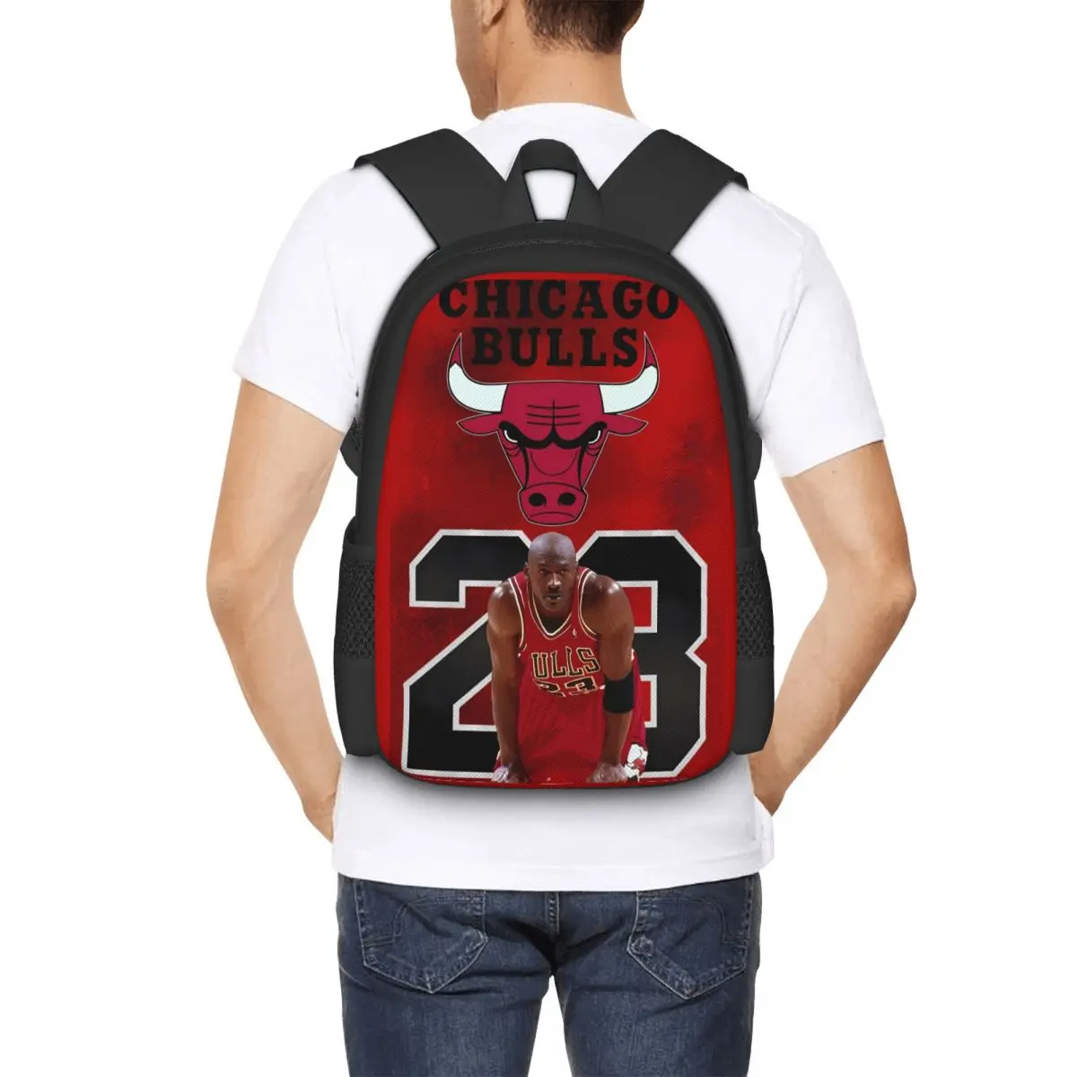 American Basketball Star No. 23 Travel Laptop Backpack, Business College School Computer Bag Gift for Men & Women