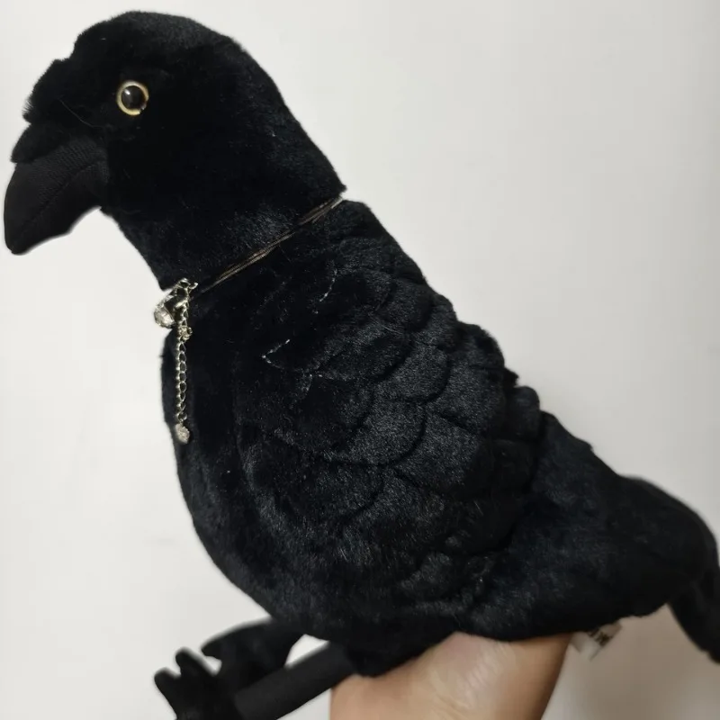 Everbright Store Cute Simulation Big Mouth Crow Plush Toy Doll Raven Doll