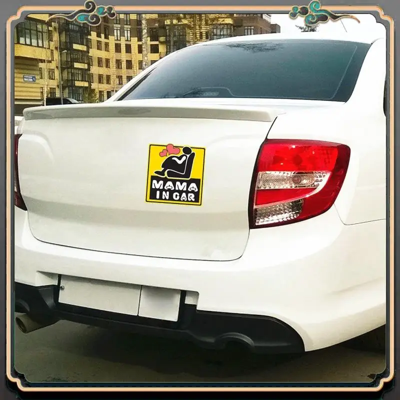 12X12cm MAMA Im Auto Schwanger An Bord Auto Aufkleber PVC Bunte Aufkleber Motorrad Zubehör Aufkleber