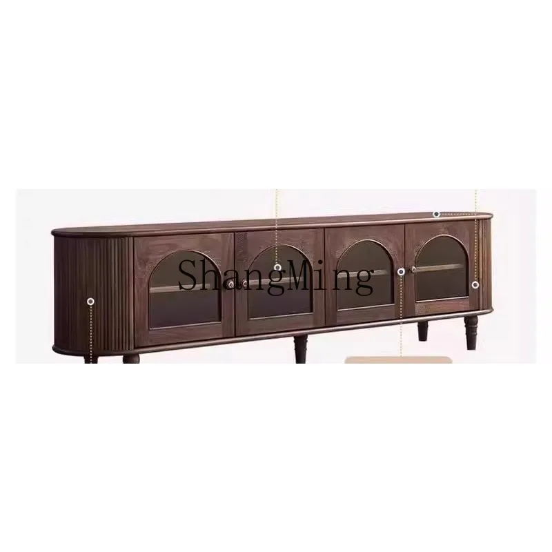 

ZHB black walnut TV modern simple living room home storage storage audio-visual cabinet