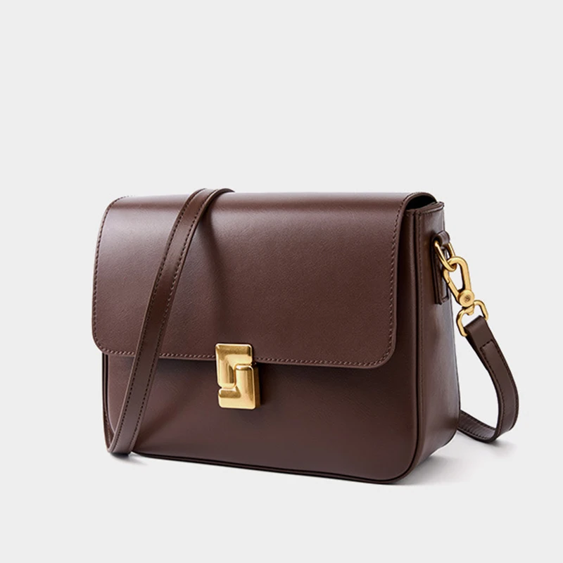 

Women Fashion Split Leather Underarm Handbag Ladies Commuter Shoulder Crossbody Tofu Bag Fashionable Girl's Small Square Bags