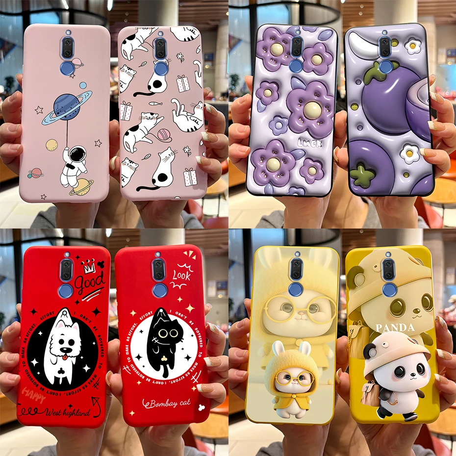 For Huawei Mate 10 Lite Case Rabbit Panda Pattern Cute Silicone Funda Back Cover For Huawei G10 Nova 2i Maimang 6 RNE-L21 Shell