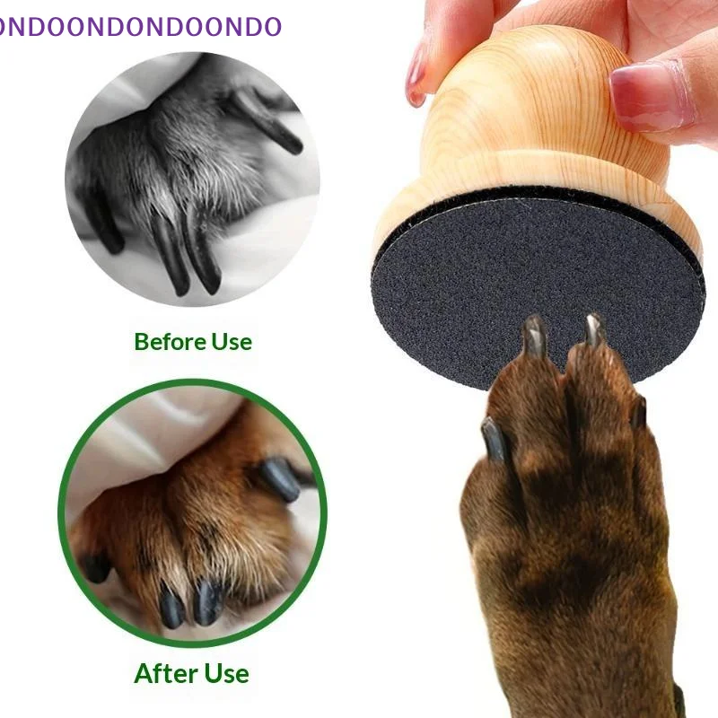 Wooden Handle Dog Nail File Sandpaper Pad Pet Claw Trimmer Grooming Tool
