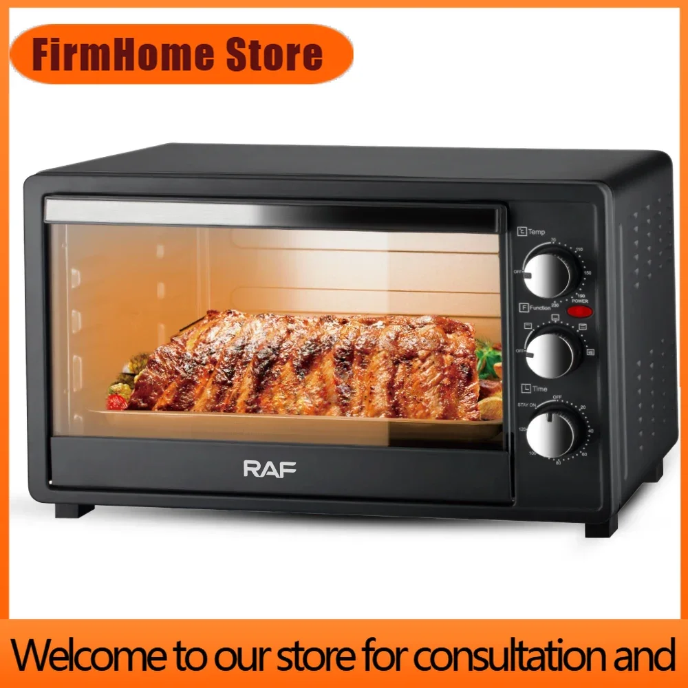 FirmHome Store#c Electric Oven 40L Multifunction Free Timing Toaster Oven Grills Bakes Roasts Stainless Steel