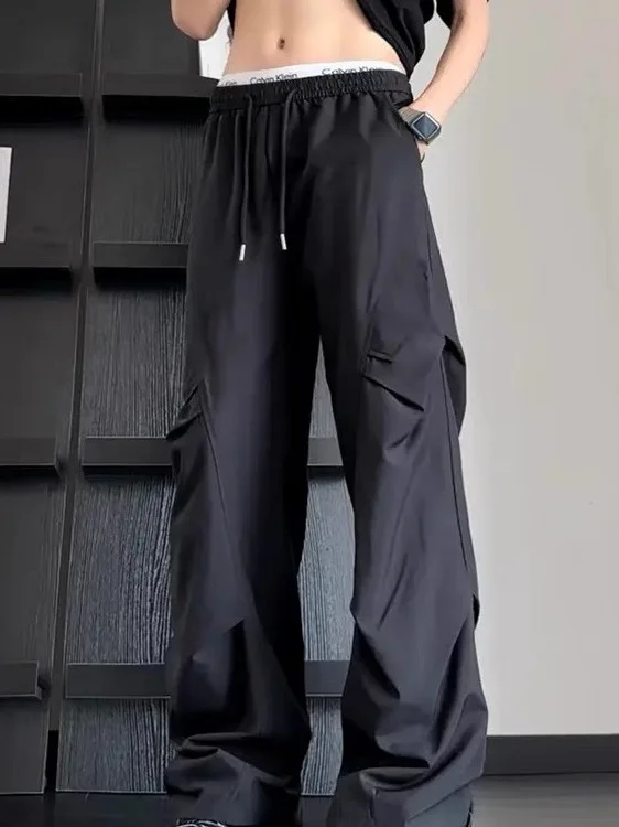 American Sle Pleated Outdoor Work Trousers Men Women Summer Thin Qui Dry Lightweight Casual Loose Cargo Pants