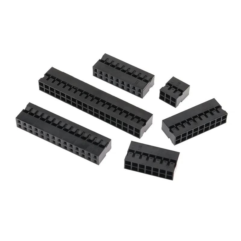 50PCS Dupont 2.0 Housing Plastic Shell 2.0mm Pitch Double Row Connector 2x2P/2x3P/2x4P/2x5P/2x6P/2x7P/2x8P/2X10P/2X15P/2X20 Pin