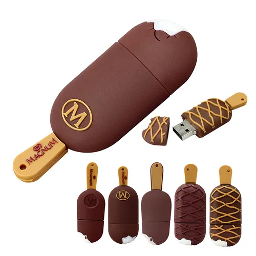 Imagen 1 del producto Unidades Flash USB de dibujos animados de helado de Chocolate, Memory Stick de 256GB, 64GB, Hamburger Pen Drive, 32GB, 16GB, U Disk, 128GB, Memoria Cle, regalo