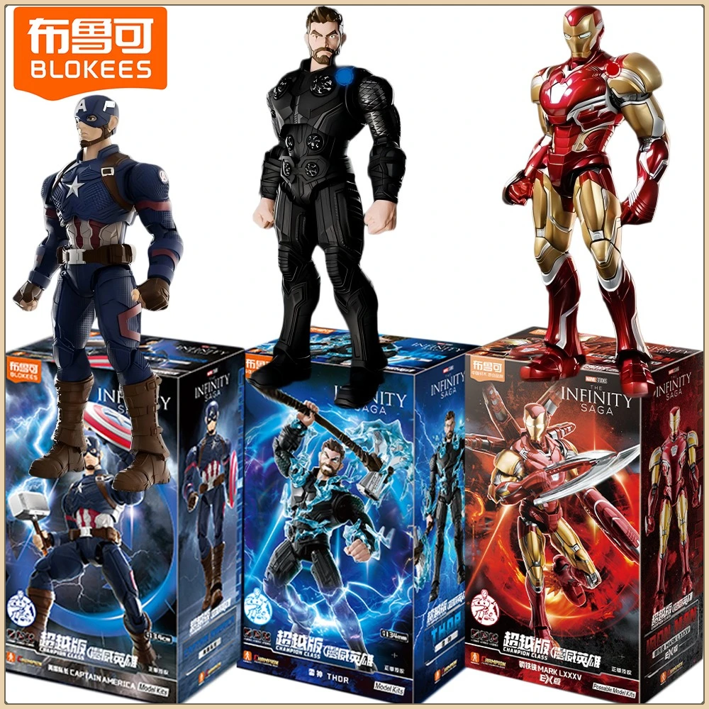

Blokees Official Marvel Heroes Beyond Version Series Action Figures Unique Craft Design Desktop Display Ornaments Collect Gifts