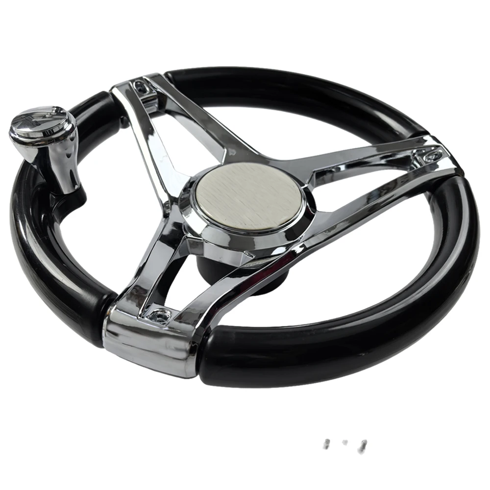 عجلة قيادة القارب 3 تكلم بقطر 13-1/2 بوصة، عجلة قيادة بحرية لـ Seastar و Verado مع مقبض دوار