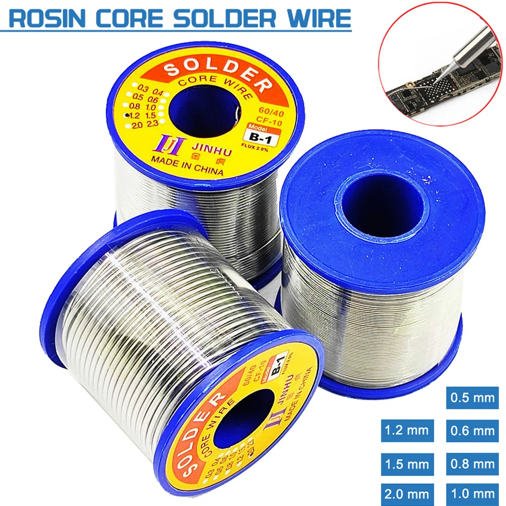 JINHU 500g CF-10 Solder Wire Tin 0.5/0.6/0.8/1.0/1.2/1.5/2.0mm Roll Clean Rosin Welding Core Soldering Wire Flux Reel Tube