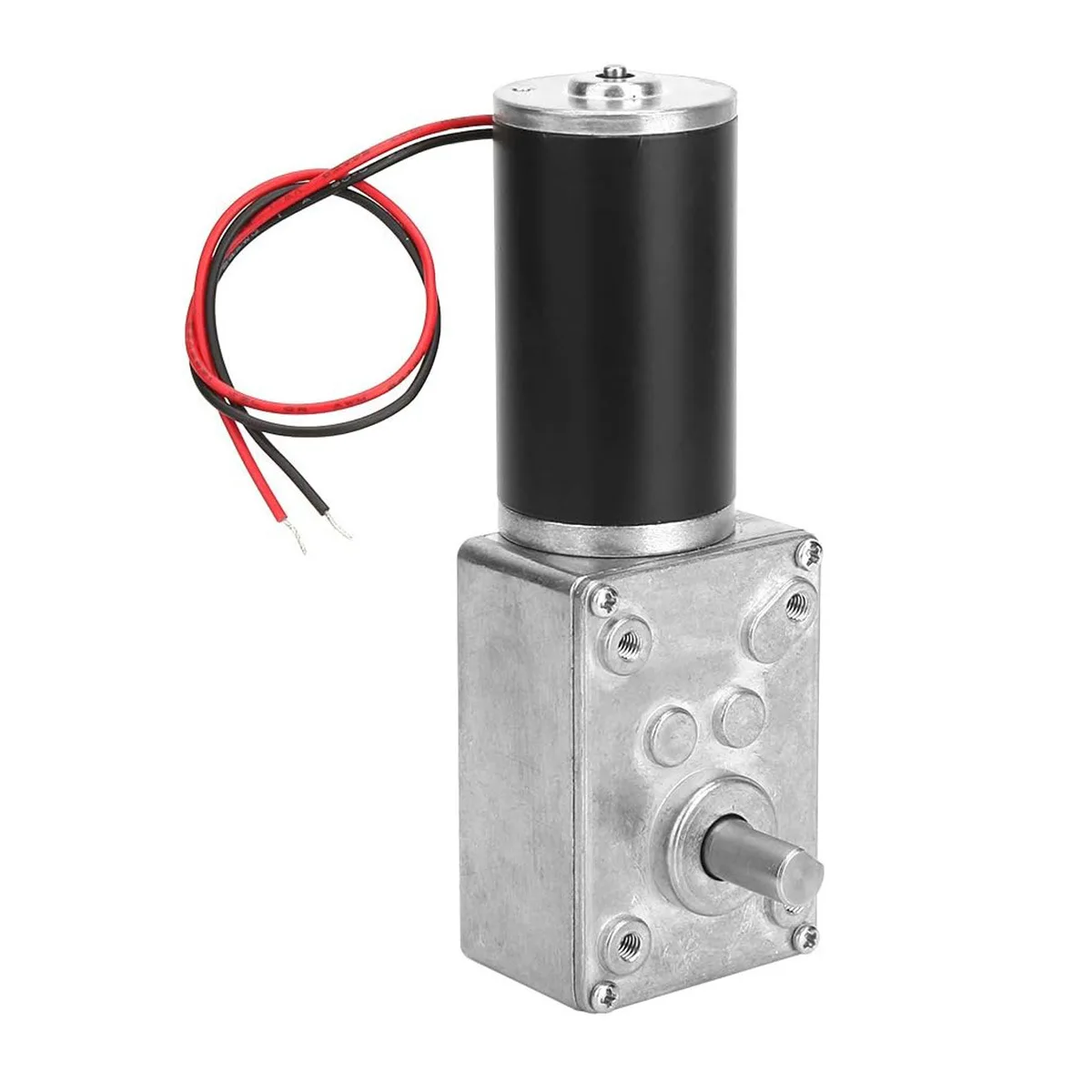 12V DC High Torque Worm Gear Motor with 8mm Output Shaft, Reversible Speed Reduction Gearbox