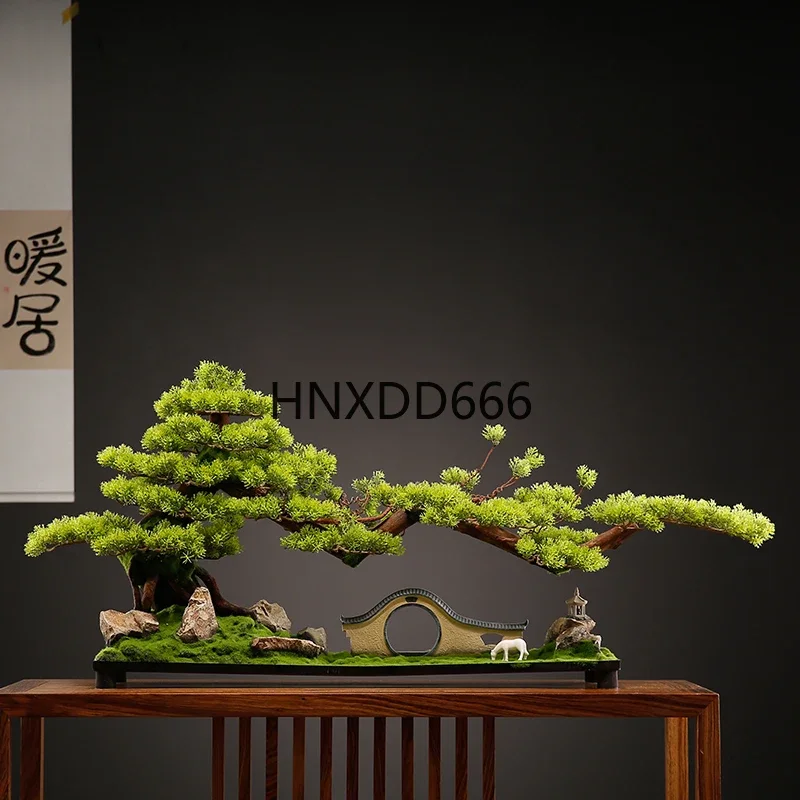 Simulated welcome pine ornament, entrance cabinet, desktop micro-landscape landscaping