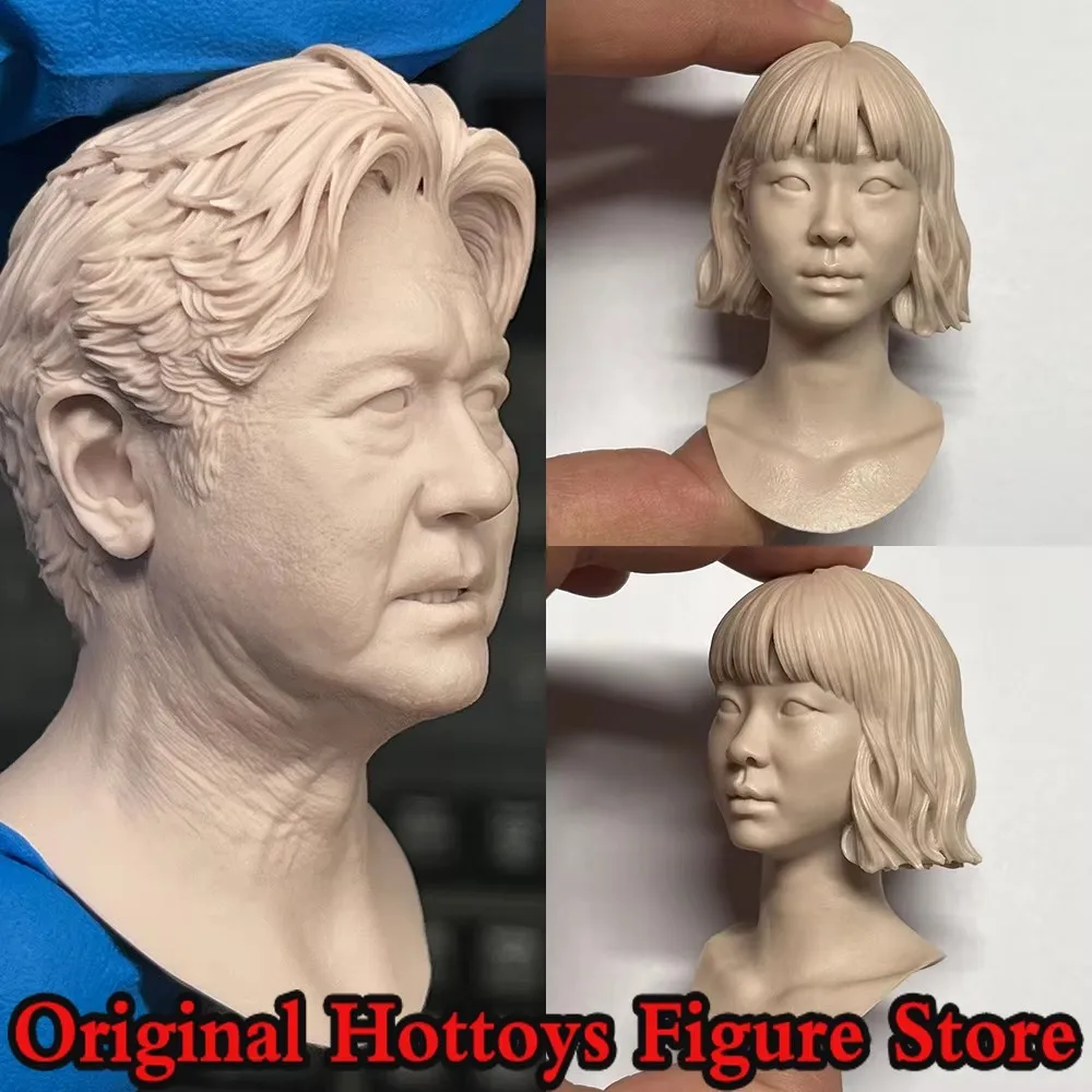 Unbemalte Soldatenkopfskulptur im Maßstab 1:6, Kim Da Mi CHOI MIN SIK, Kopfskulptur eines koreanischen Schauspielers, passend für 12-Zoll-Actionfigurenkörper
