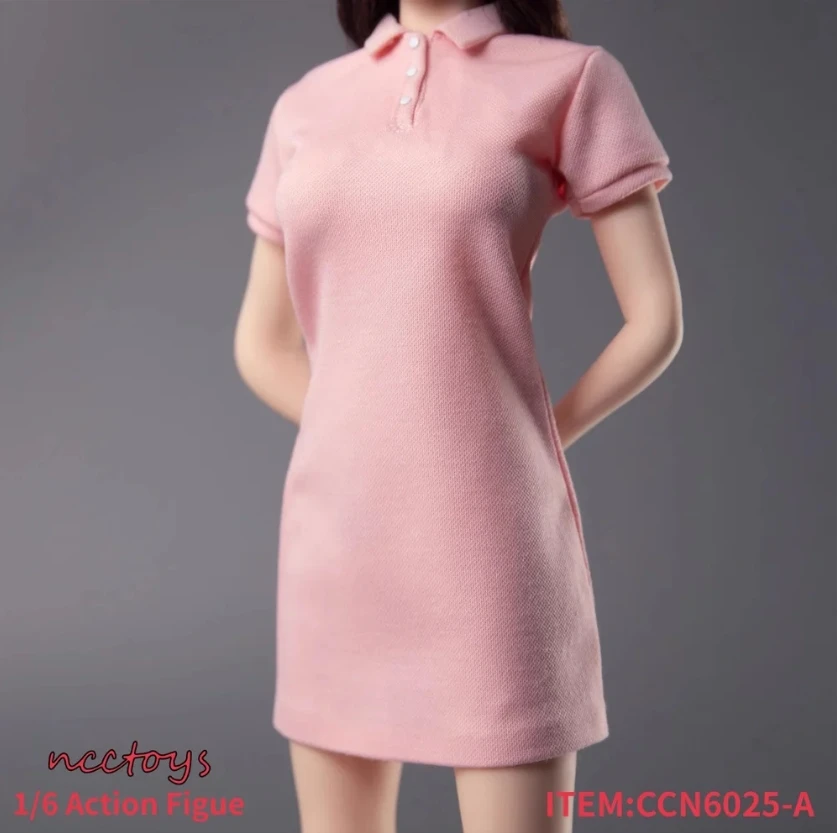 Pre-sale CCN6025 1/6 Female Polo Neck Loose Mid length Version Solid Color Dress Clothing Accessory For 6in Action Figure Model